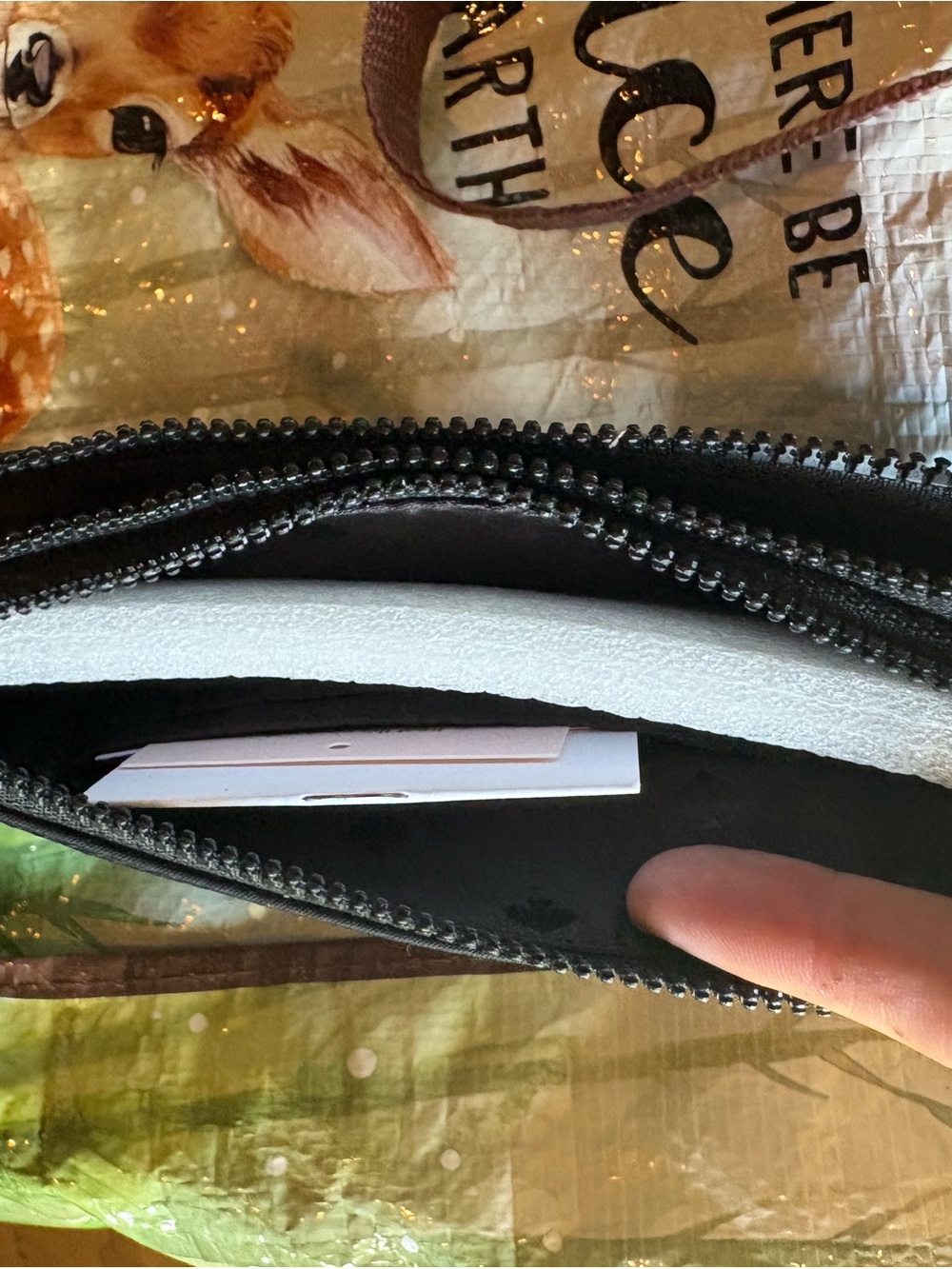 kate spade Black Nylon Wristlet Pouch with Logo Tab - Picture 3 of 5